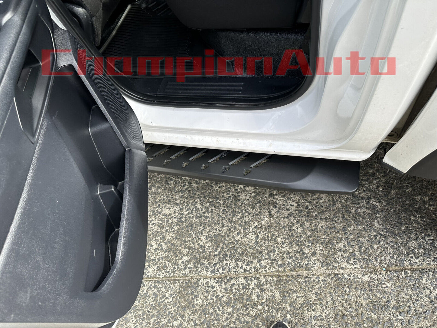 Black Steel Side Steps For Next Gen Ford RANGER Dual CAB 2022-2024 (Shark Bar)