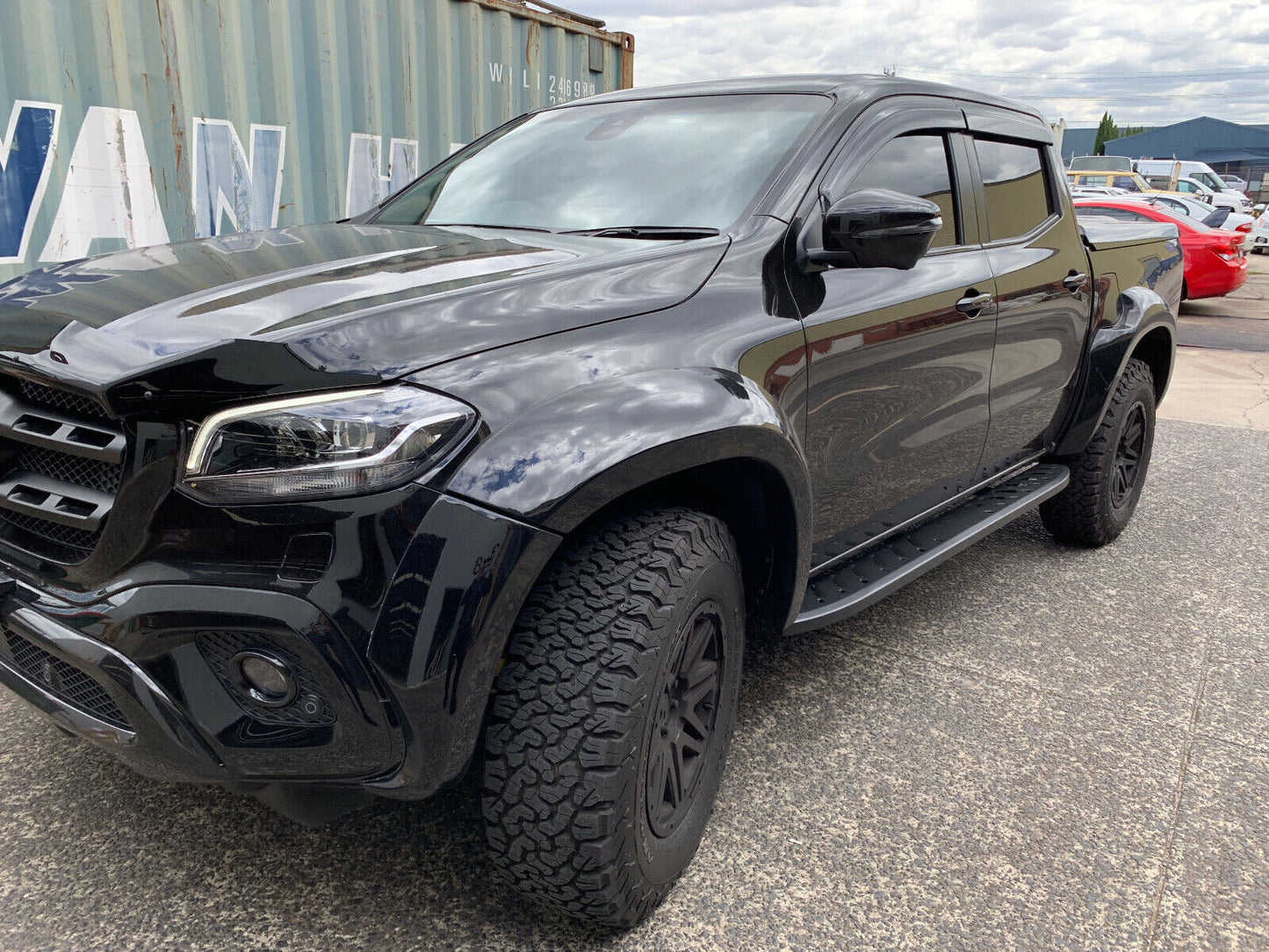 To Fit 2018+ Mercedes Benz X Class Double Cab Side Steps Running Boards (Shark)