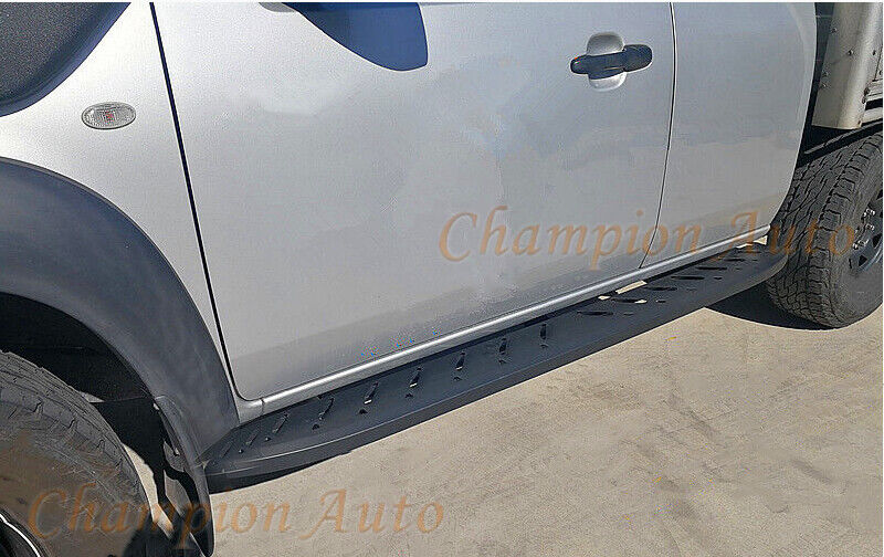Black Steel Side Steps For Isuzu DMAX D-MAX Space Cab 2012-08/2020 (Shark Bar)