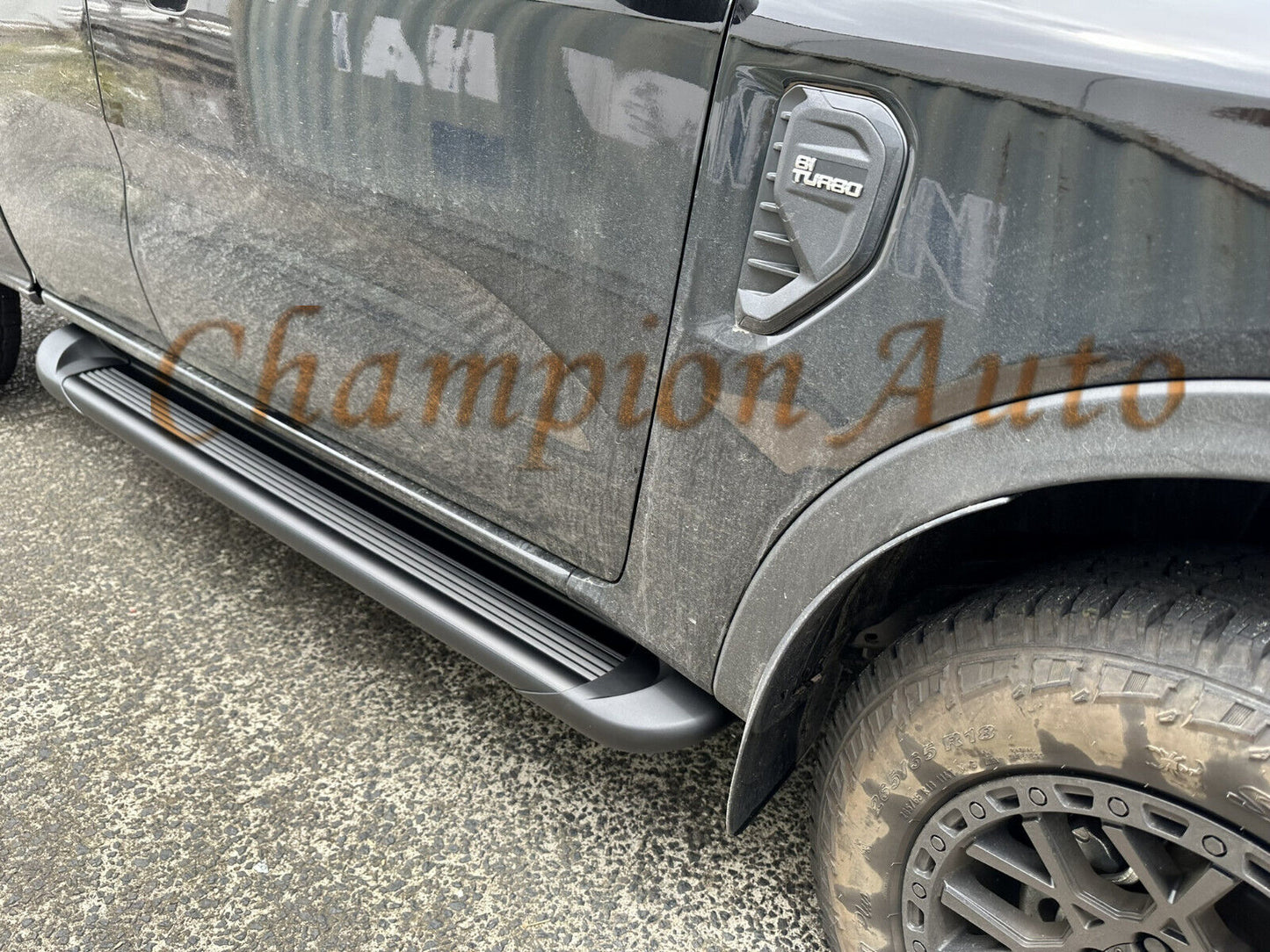 Black ALLOY Side Steps For Next Gen Ford RANGER SUPER CAB 2022-2024 (CBB)
