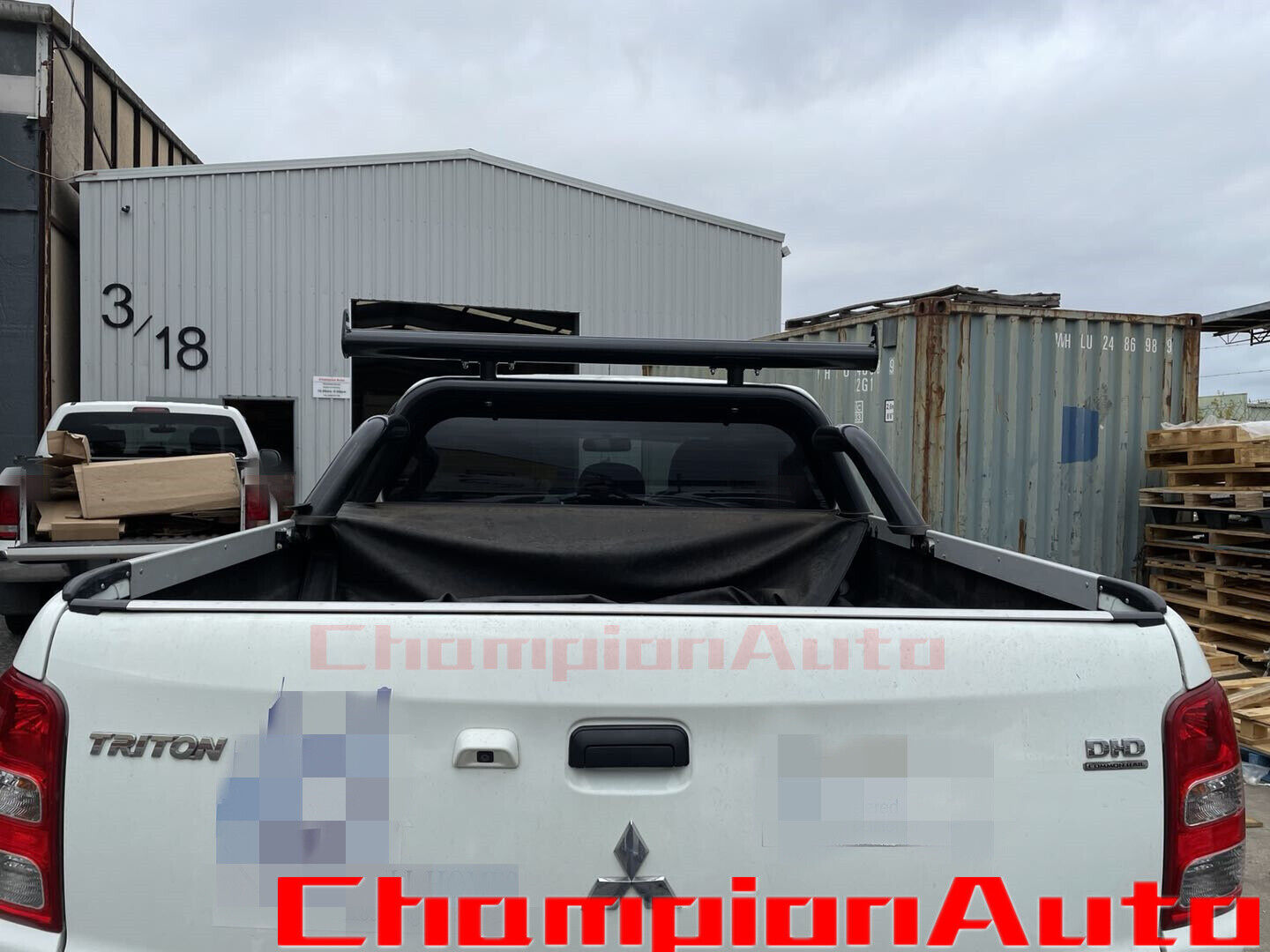 Black Alloy extension Bar for Sportsbar/ front ladder rack L:1550mm H: 125mm