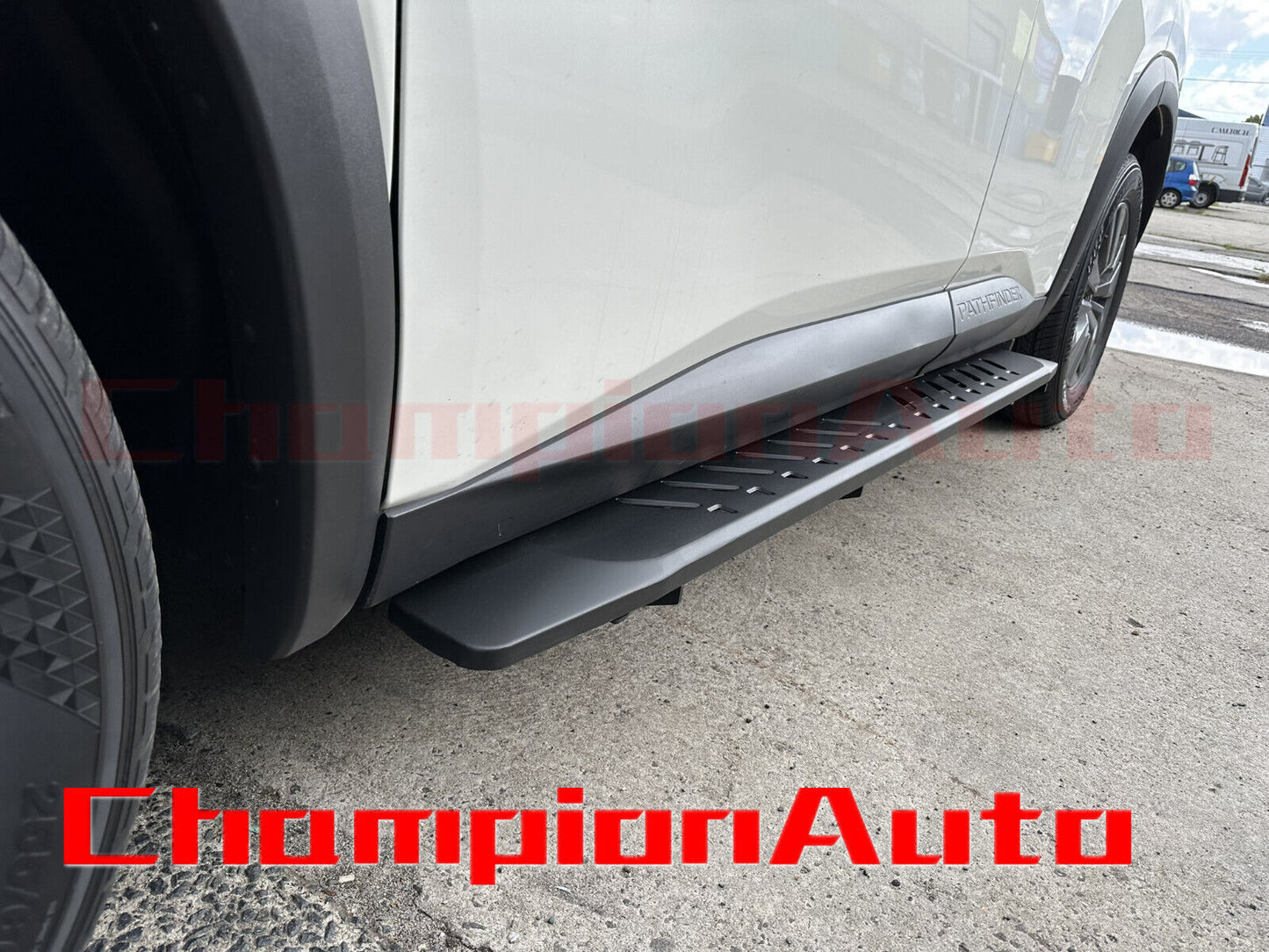Black STEEL Side Steps for Nissan Pathfinder R53 07/2022-2024 (SHARK BAR)
