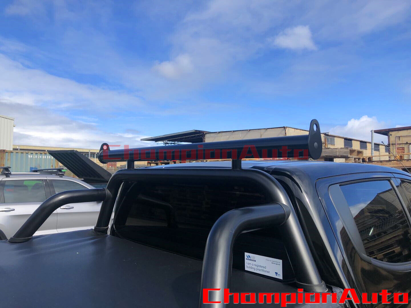 Black Steel Ladder Rack + Extension Bar for Ford Ranger 2012-2021