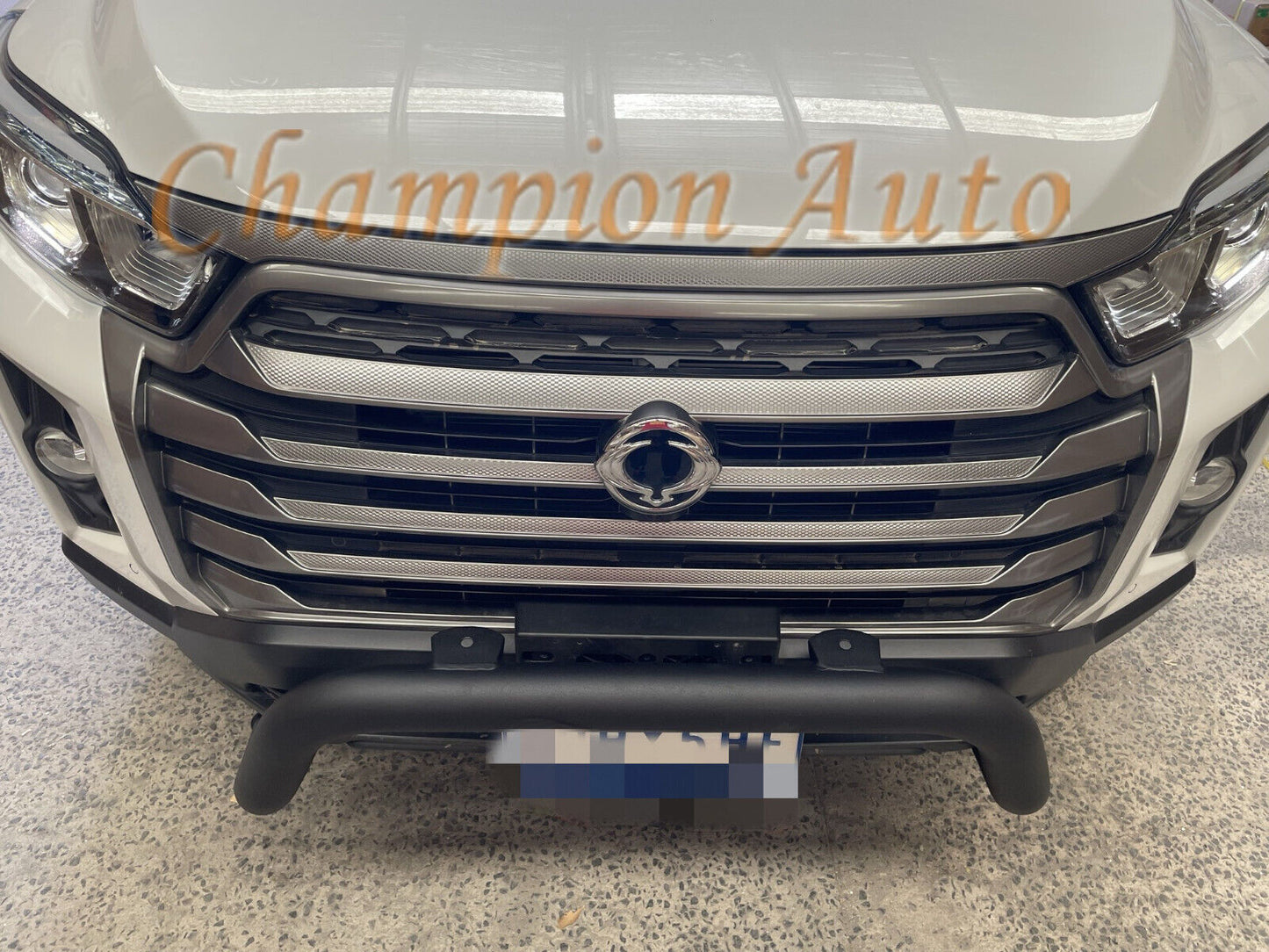 Black Steel Nudge Bar SSANGYONG MUSSO FaceLift (sensor compatible) 2021-2024