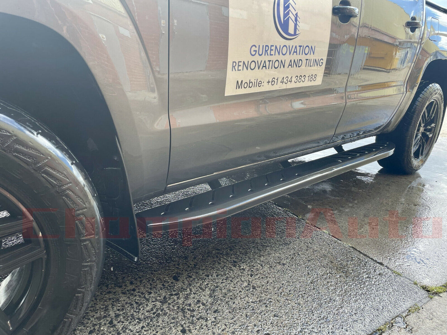 A Pair Black Steel Side Steps Volkswagen Amarok Dual Cab 2010-2022