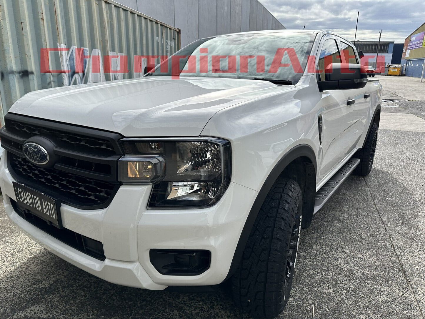 Black Steel Side Steps For Next Gen Ford RANGER Dual CAB 2022-2024 (Shark Bar)