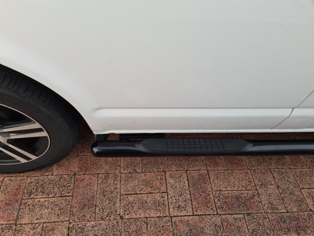 VW T6 TRANSPORTER CARAVELLE MULTIVAN SWB BLACK RUNNING BOARDS SIDE STEPS