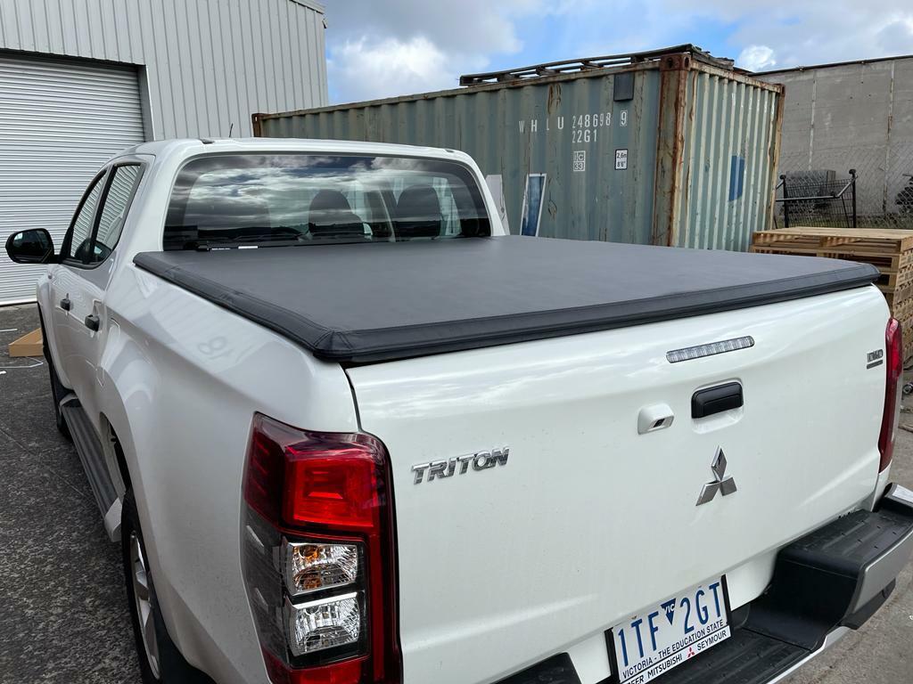 Tri Fold Soft Tonneau cover For Mitsubishi MQ MR Triton Dual Cab Tub 2015-2023