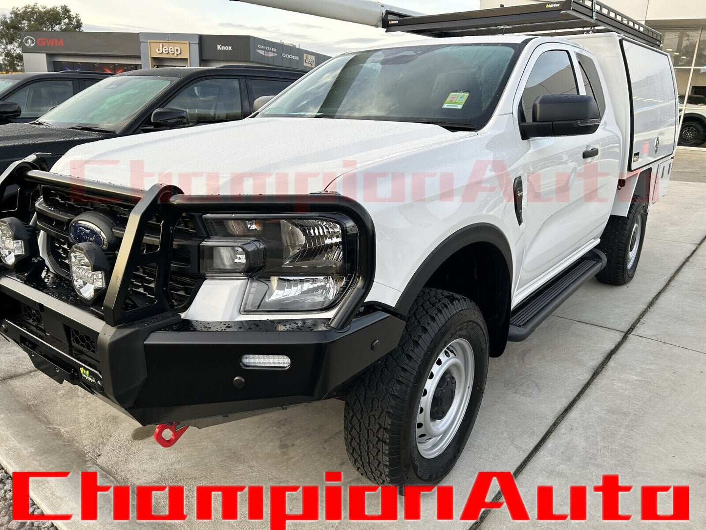A PAIR Black Side Steps For NEXT GEN Ford Ranger Space Cab 2022-2024 (CBB)