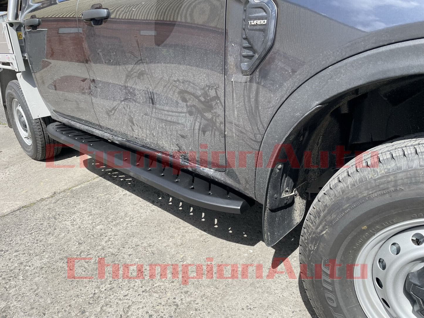 Black Steel Side Steps For Ford Ranger XL Double Cab 09/2022-2024(Shark Bar)