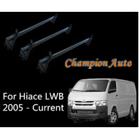3x Roof Racks Silver&Black (metal bracket) for Toyota Hiace LWB 2005-2018