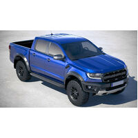 Matt Black steel Raptor Style side steps for Ford Ranger 2012-2020 Dual Cab pair