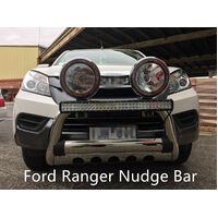 Ford Ranger 3.0" Stainless Steel Nudge Bar 2012-2019 Spot Light Mounting Tabs