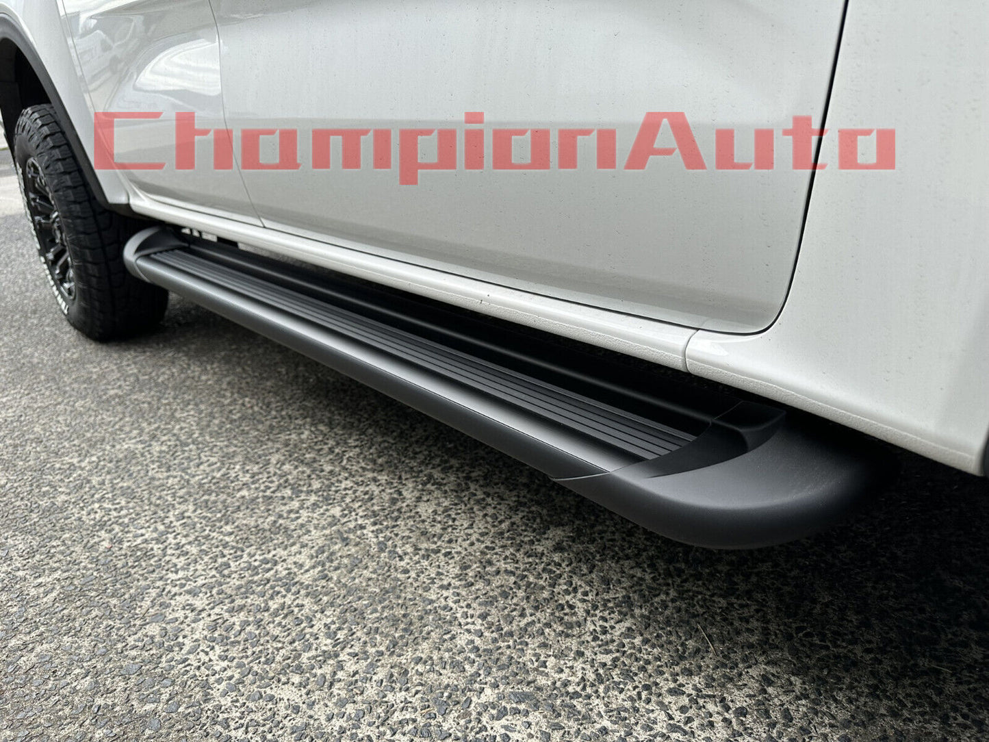 A PAIR Black Side Steps For NEXT GEN Ford Ranger Dual Cab 2022-2024 (CBB)