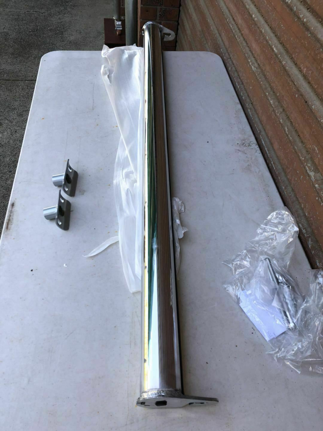 Polished Alloy Ladder Rack with extension bar Nissan Navara D22 TUB All models
