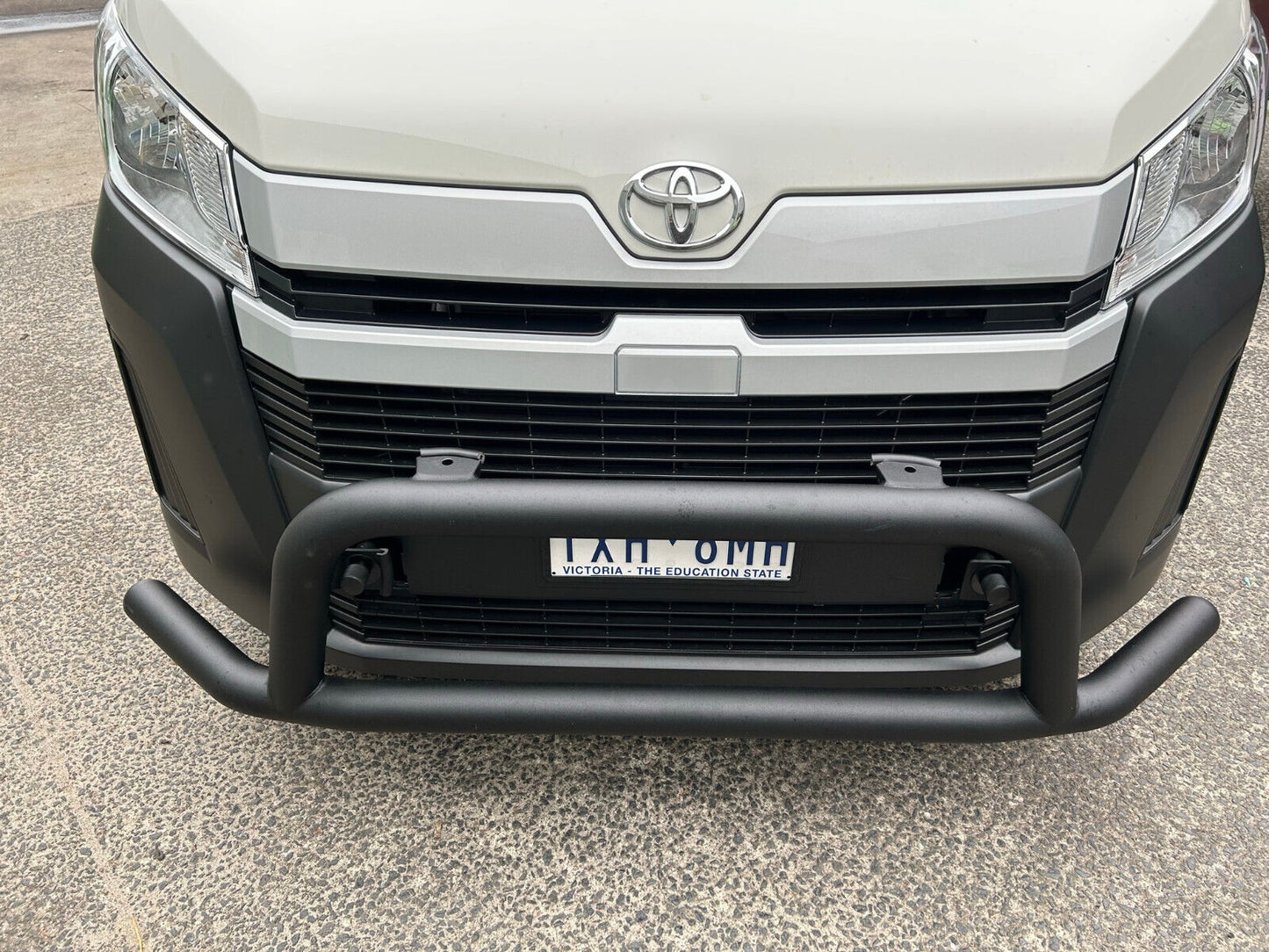 WIDE Matt Black Steel Nudge Bar For the New Toyota Hiace SLWB  05/2019- 2024
