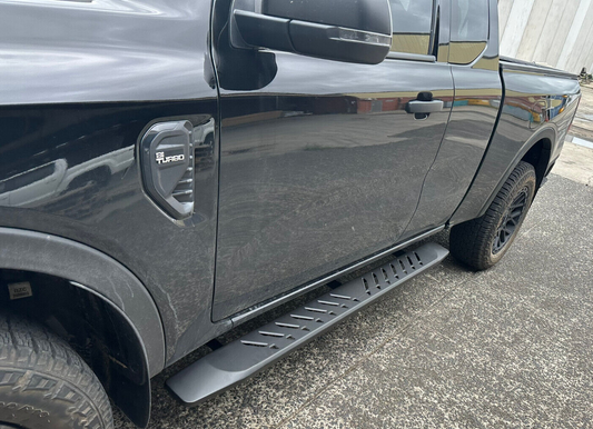 Black Steel Side Steps Mazda BT50 Freestyle Cab 2012-08/2020 (Shark Bar)