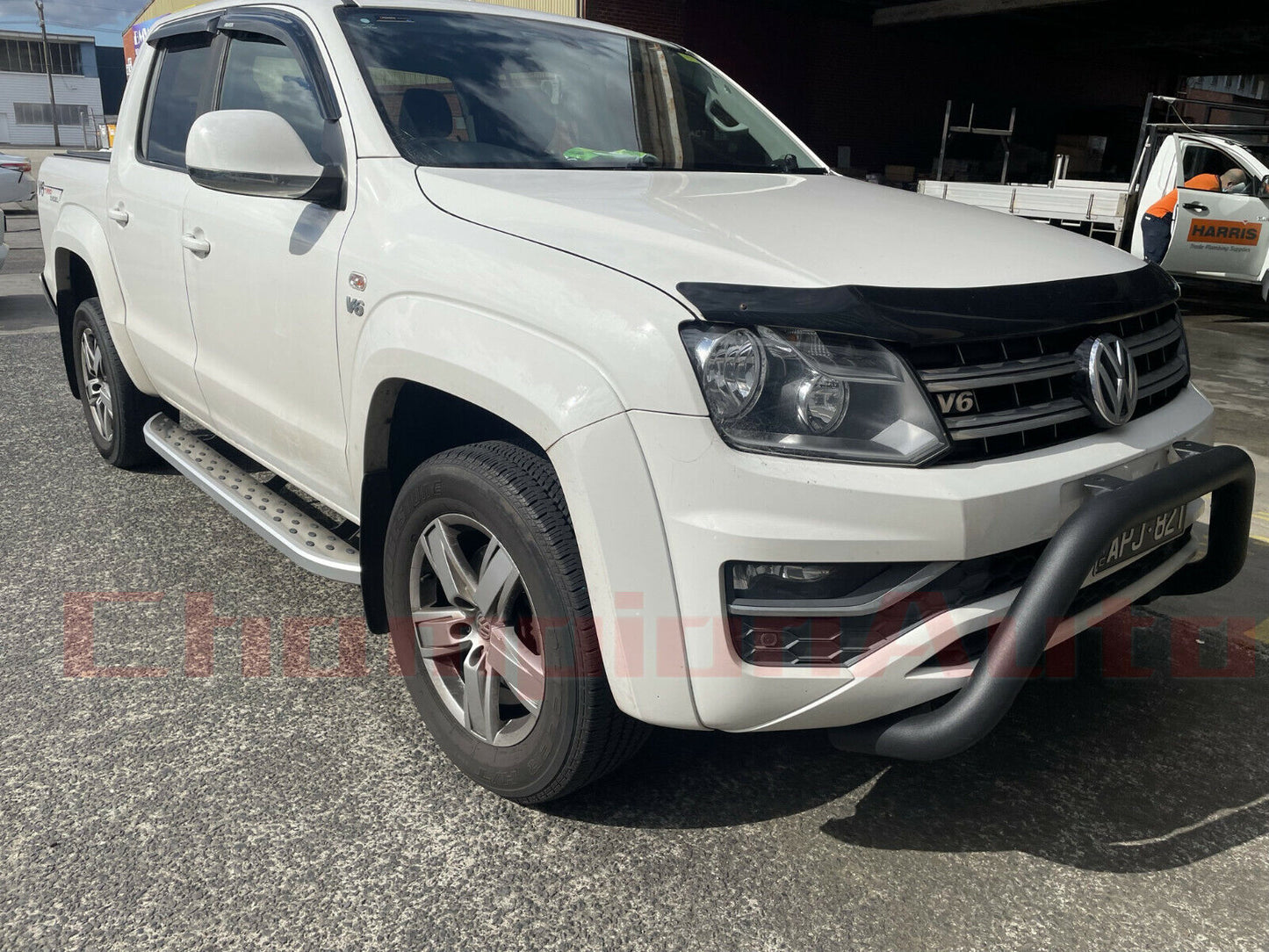 A pair of Silver Side Steps Running Boards Aluminium For Amarok  2010- 2022