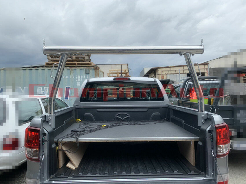 Polished Silver Alloy Ladder Rack + Extension Bar for Mazda BT50 2012-2020