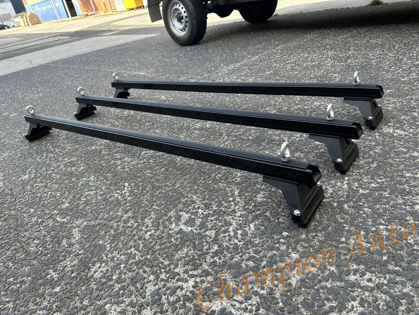 Black HEAVY DUTY Roof Racks Cross Bars X3 for Toyota Hiace LWB 2019-2024