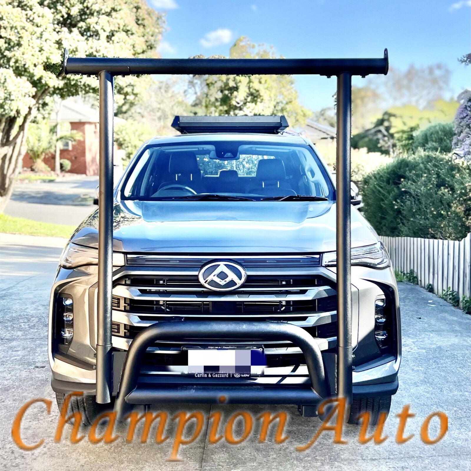 BLACK Nudge Bar For LDV T60 MAX 2021-2024 with Front Ladder Rack H Rac ...