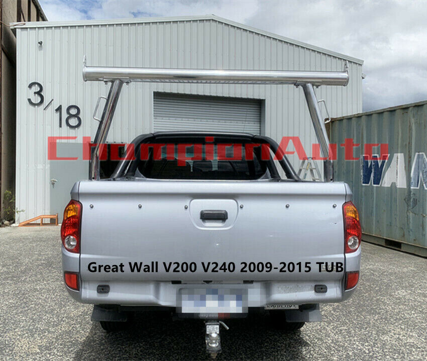 Polished Alloy Silver Ladder Rack for Great Wall V200 V240 2009-2015 TUB
