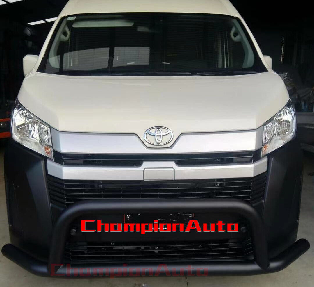 WIDE Matt Black Steel Nudge Bar For the New Toyota Hiace SLWB  05/2019- 2024