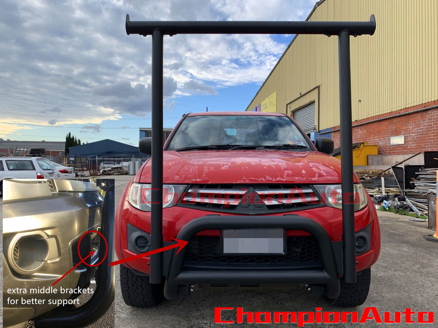 Nudge Bar for Mitsubish Triton MR 2019-2024 with Front Ladder Rack H Rack HFrame