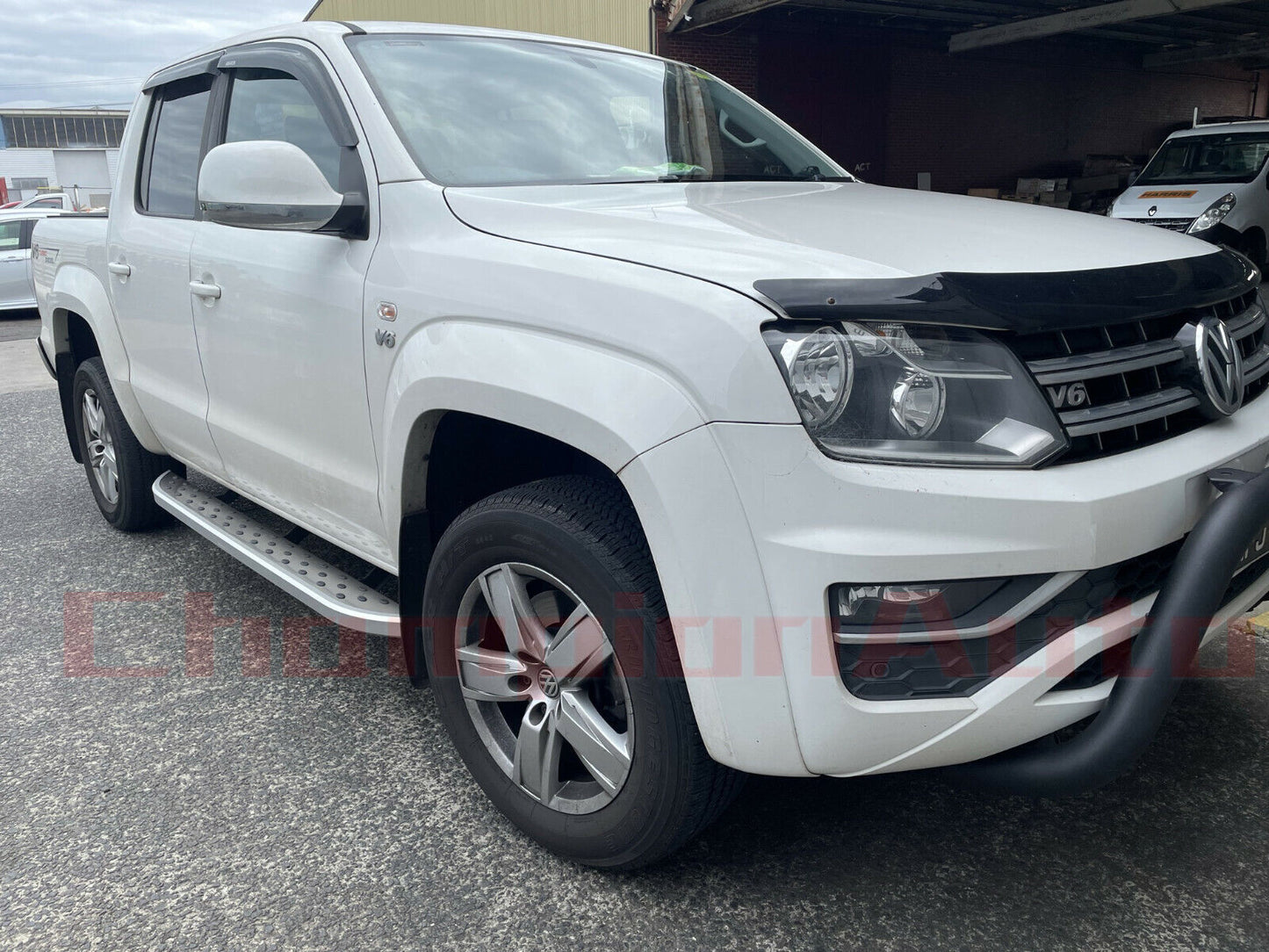 A pair of Silver Side Steps Running Boards Aluminium For Amarok  2010- 2022