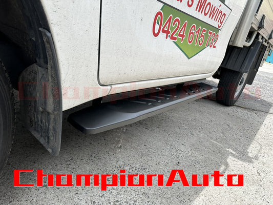 Single Cab Side Steps Black Powder Coated Steel for Toyota Hilux 2015 - 2024
