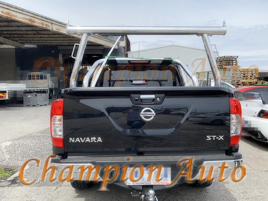 Polished Silver ALLOY Ladder Rack fit  Nissan Navara D23 NP300 TUB 2015 -2024