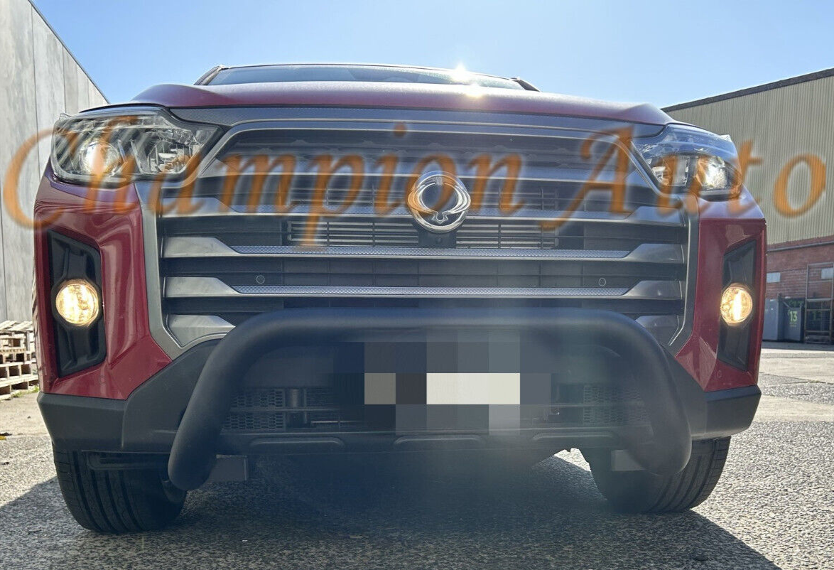 Black Steel Nudge Bar SSANGYONG MUSSO FaceLift (sensor compatible) 2021-2024