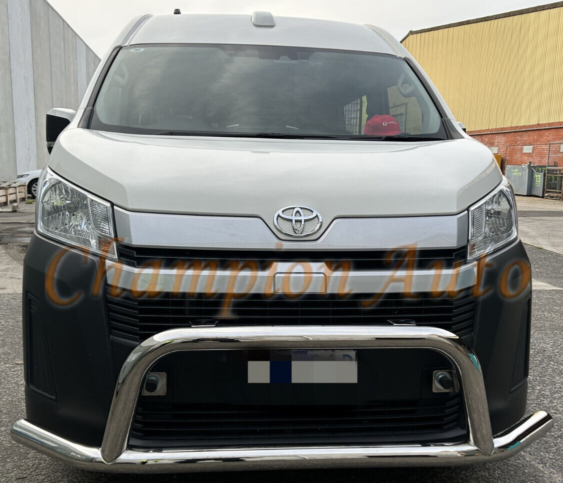 WIDE Stainless Steel Silver Nudge Bar For New Toyota Hiace SLWB 05/2019 -2024
