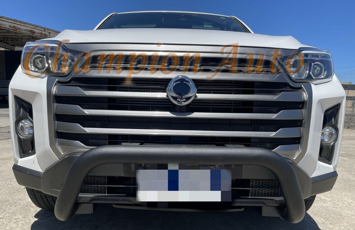 Black Steel Nudge Bar SSANGYONG MUSSO FaceLift (sensor compatible) 2021-2024