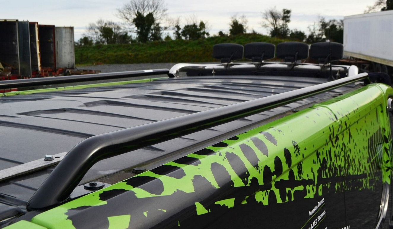 VW T5 T6 LWB Transporter VAN 2010 onwards Steel ROOF RAILS BARS BLACK
