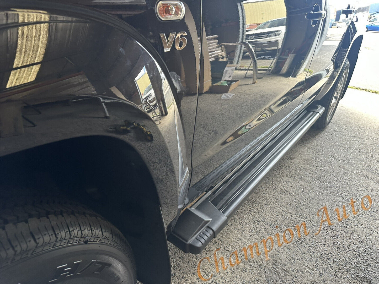 Black Alloy Side Steps For Volkswagen Amarok Dual Cab 2010-2022 (HD24)