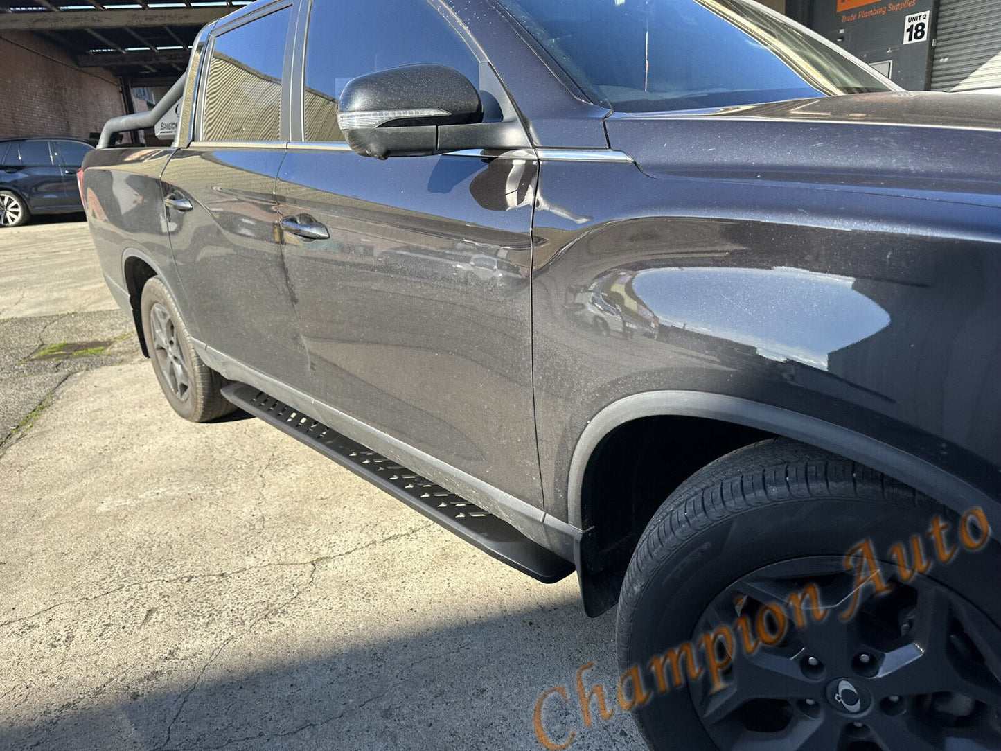 Black steel Side Steps for SsangYong Musso Dual Cab all models 2019 -2024(shark)