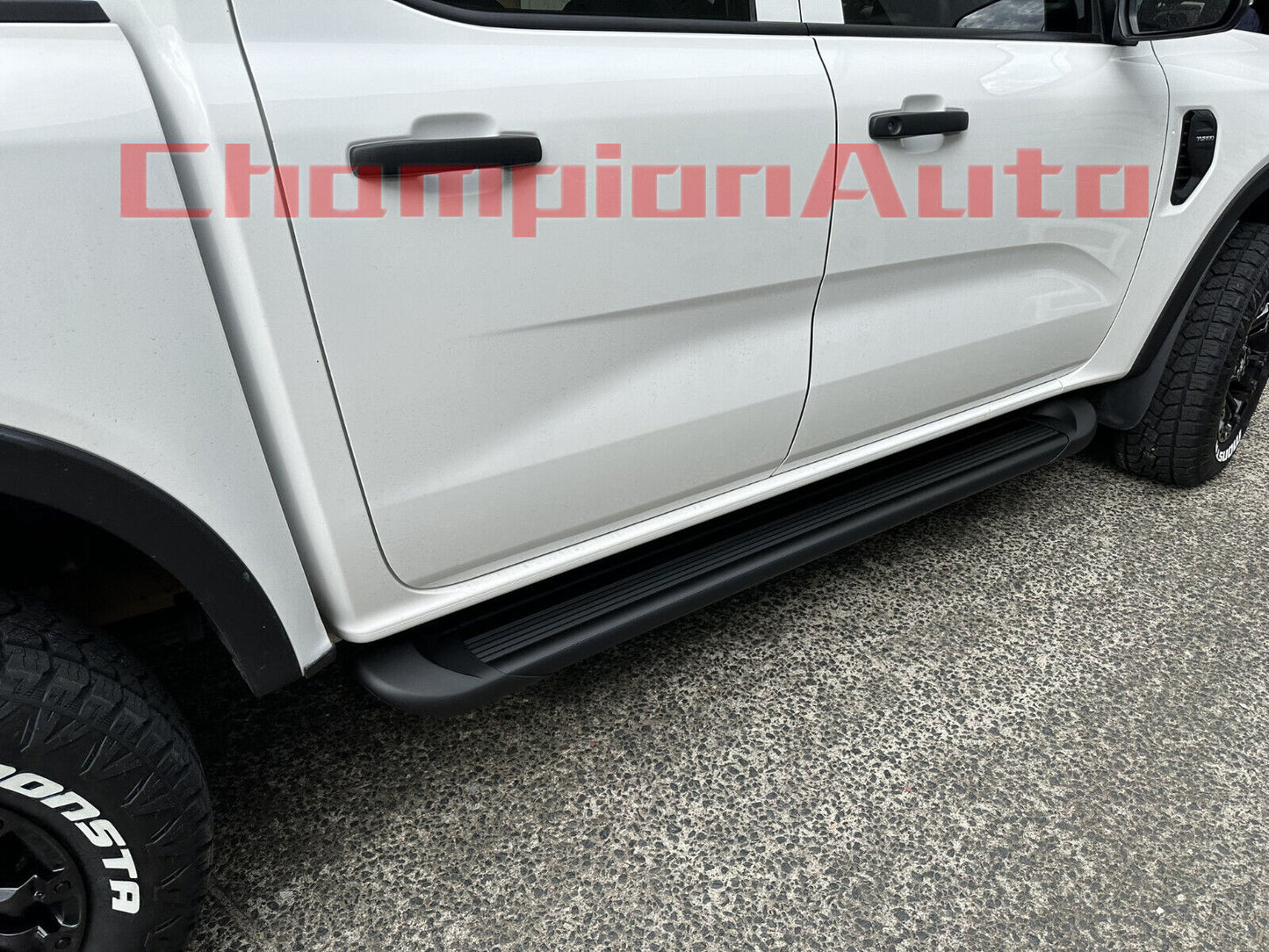 A PAIR Black Side Steps For NEXT GEN Ford Ranger Dual Cab 2022-2024 (CBB)