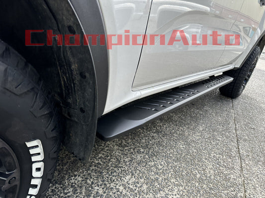 Black Steel Side Steps For Isuzu D-Max d max Dual Cab  09/2020 -2024