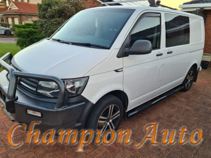 VW T6  TRANSPORTER CARAVELLE MULTIVAN SWB BLACK RUNNING BOARDS SIDE STEPS