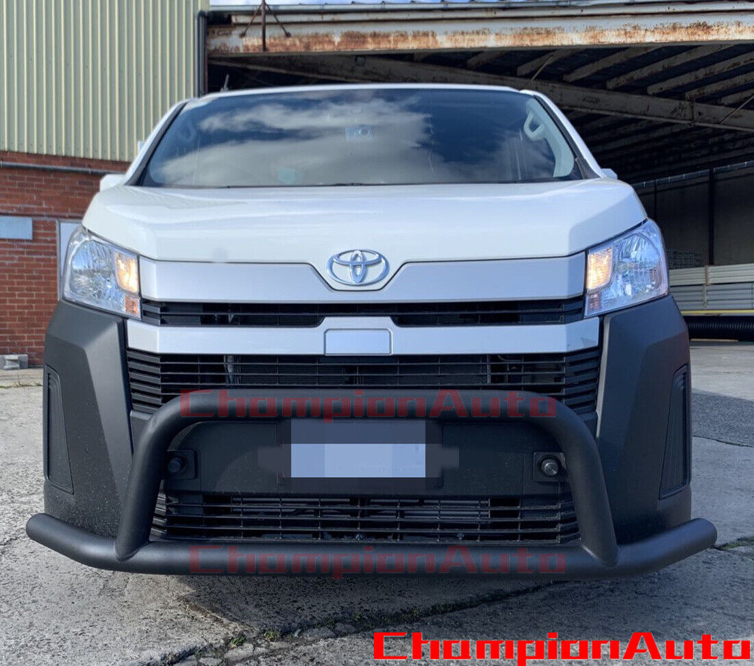 WIDE Matt Black Steel Nudge Bar For the New Toyota Hiace LWB 05/2019- 2024