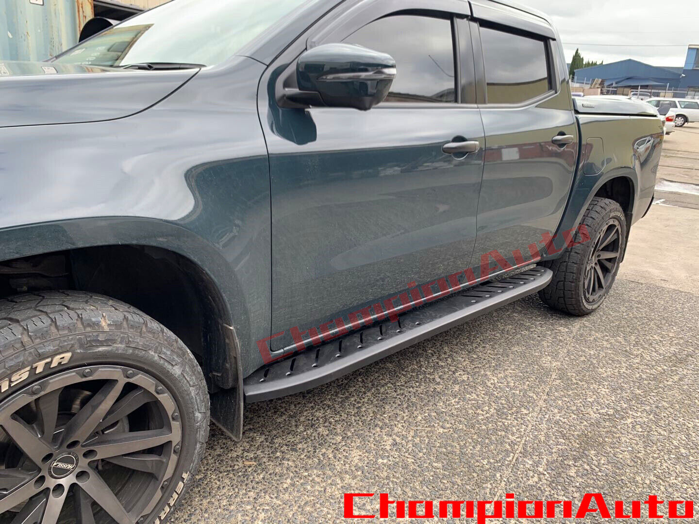 Black Steel Side Steps Mazda BT50 Double Cab 2012-08/2020(Shark Bar)