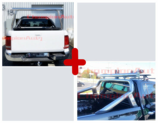 Polished Alloy Ladder Rack with extension bar for Nissan Navara D40 2006-2014