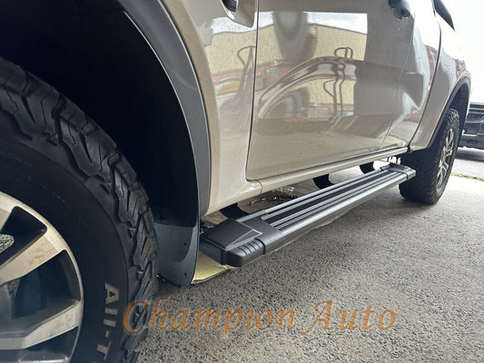 Black ALLOY Side Steps For Isuzu Dmax D-MAX Space Cab 09/2020-2024(HD24)