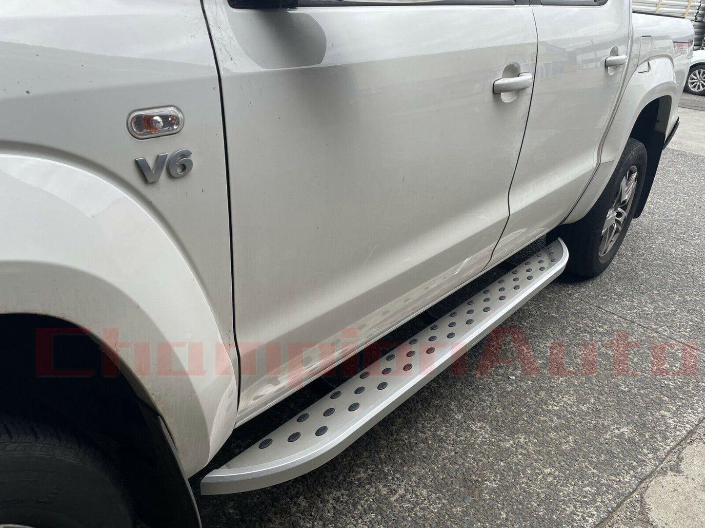 A pair of Silver Side Steps Running Boards Aluminium For Amarok  2010- 2022