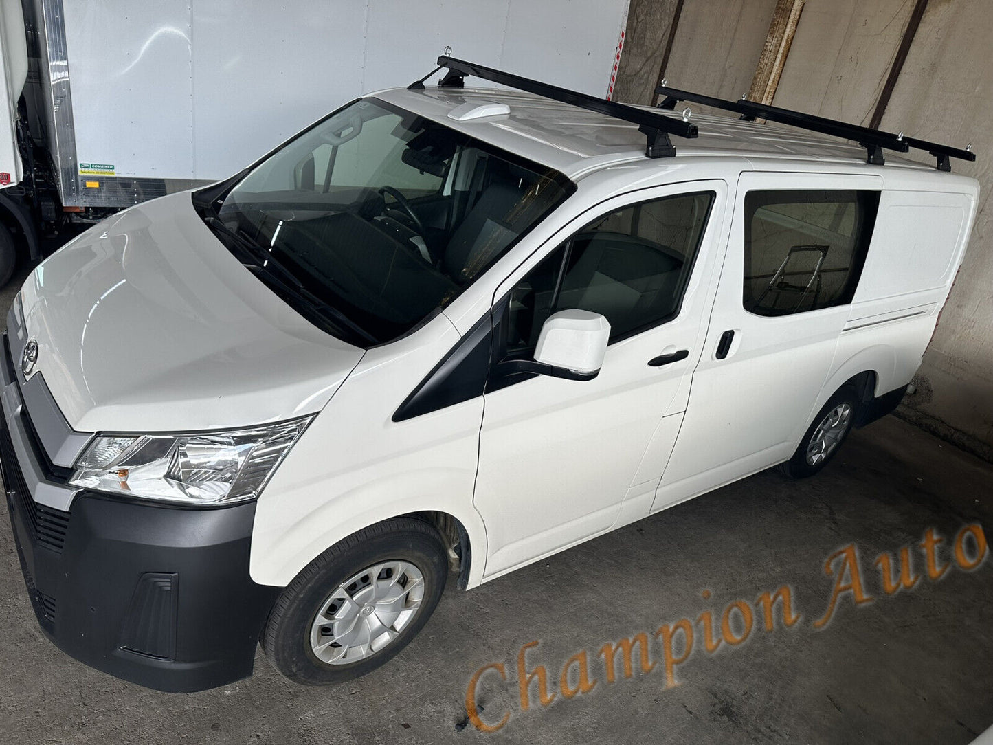 Black HEAVY DUTY Roof Racks Cross Bars X3 for Toyota Hiace LWB 2019-2024