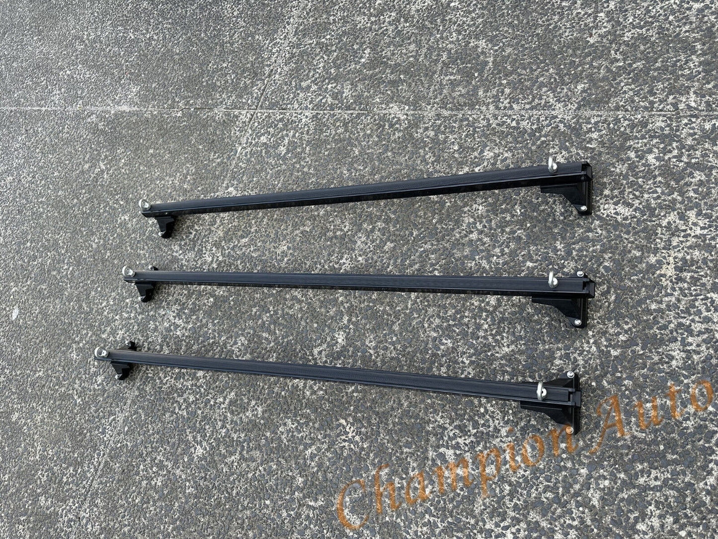 Black HEAVY DUTY Roof Racks Cross Bars X3 for Toyota Hiace LWB 2019-2024