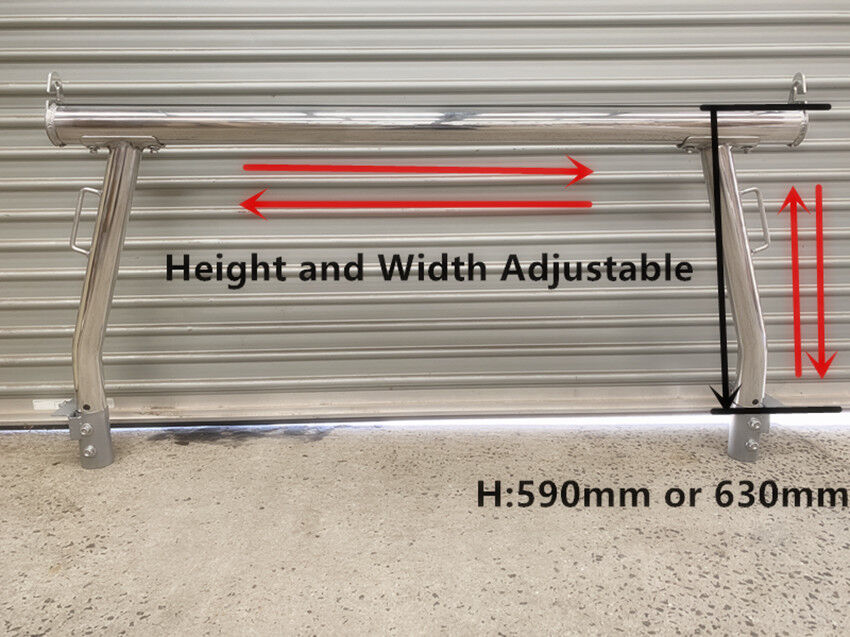 Polished Silver Aluminium Ladder Rack fit Toyota Hilux SR5 2015-2024 TUB