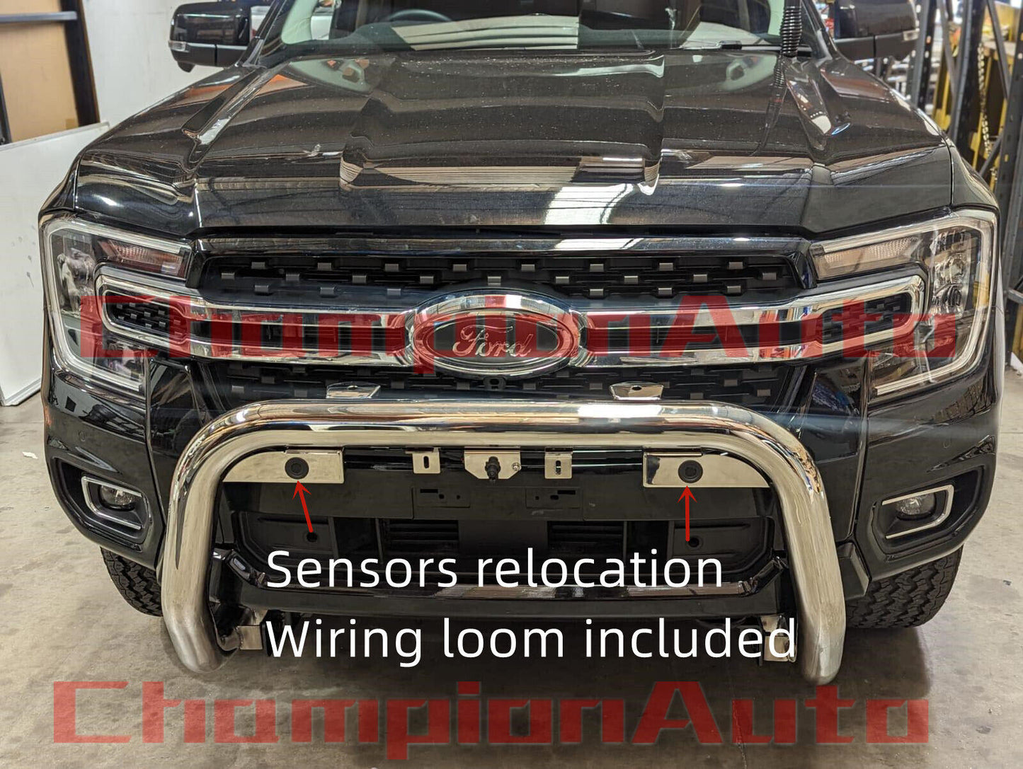 Stainless steel Nudge Bar for Ford Ranger RA 09/2022-2024 Sensor Compatible