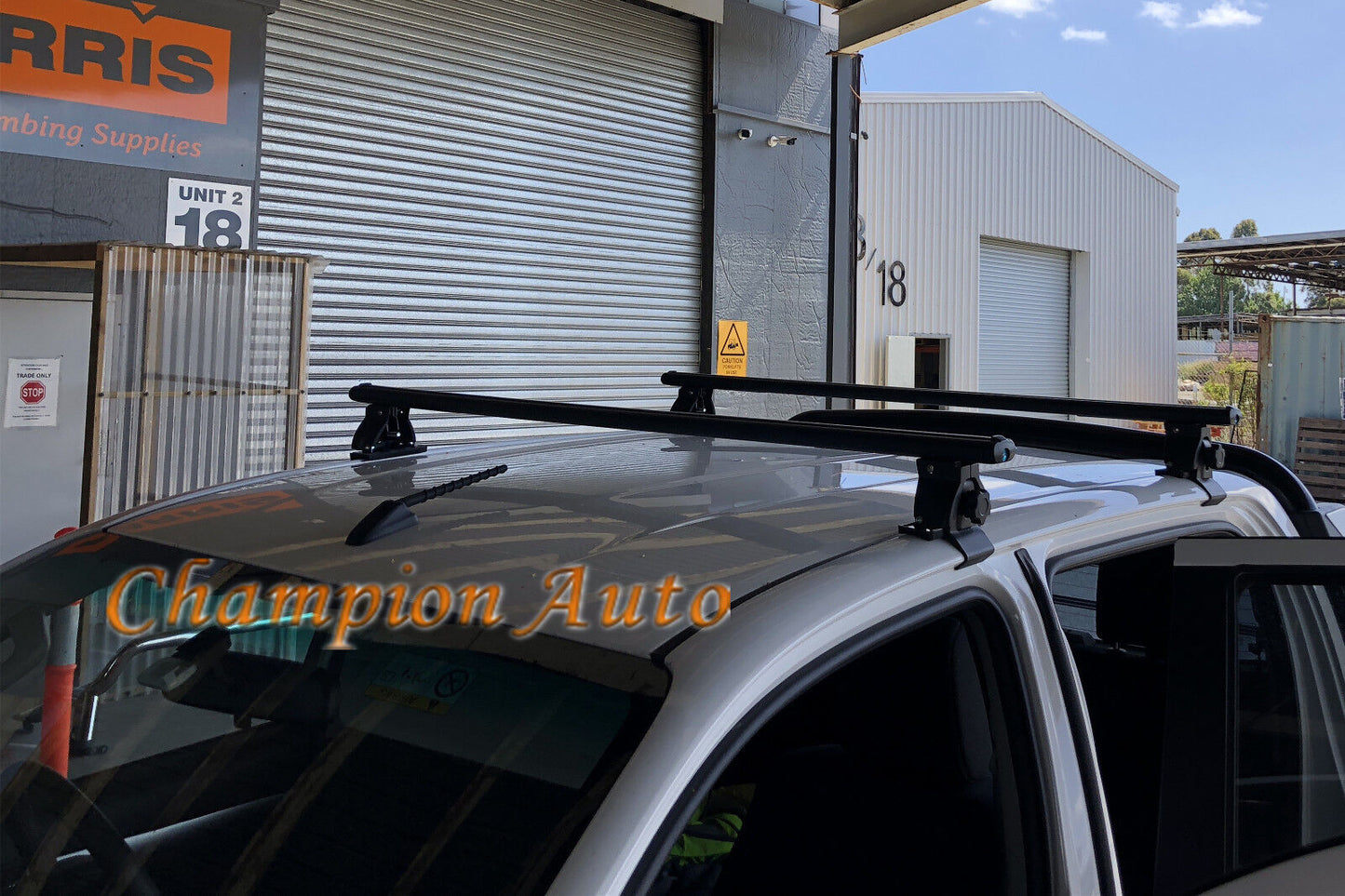 Black Roof Racks Aluminum Two Cross Bars 142cm fit Toyota Hilux 2005-2024